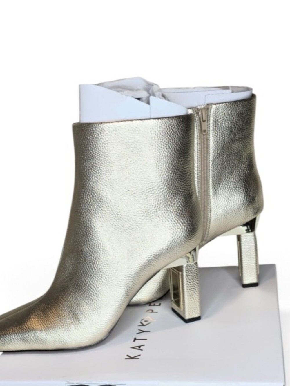 Katy Perry The Hollow Heel Bootie In Champagne Gold New Retail $160 Size 11M/41